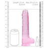 Real Rock Crystal Gode Crystal Clear 19 x 4.5cm Rose